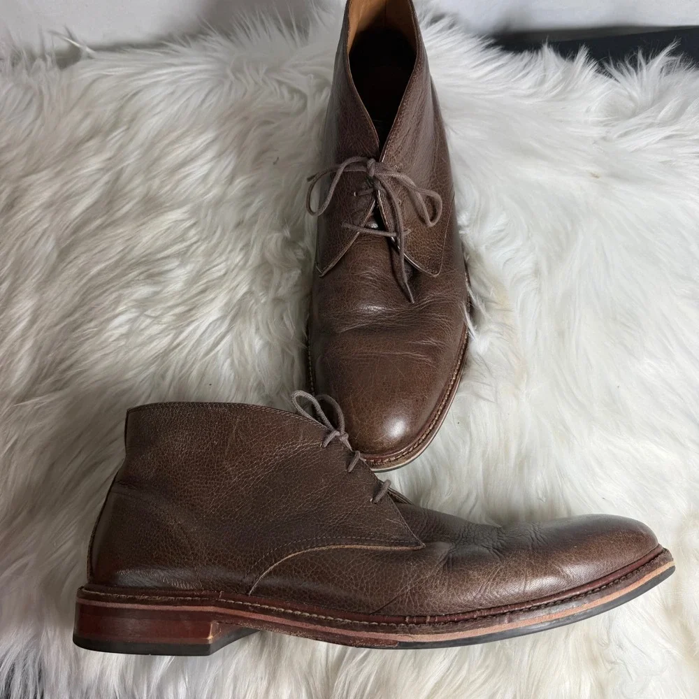 Cole Haan Kennedy Chukka Boots Brown Pebbled Leather C22941 Mens 11 M